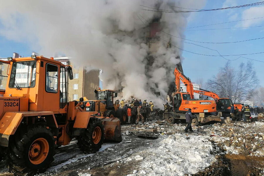 Жилой дом в&nbsp;поселке Тымовское, где произошел взрыв бытового газа, Сахалинская область, 19&nbsp;ноября, 2022&nbsp;года