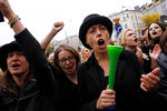 Митинг против запрета абортов в центре Варшавы