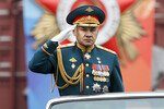 Министр обороны России Сергей Шойгу во время репетиции военного парада в честь Дня Победы в Москве, 6 мая 2018 года
