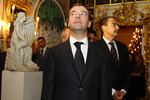 Президент России Дмитрий Медведев и премьер-министр Испании Хосе Луис Родригес Сапатеро (слева направо) во время посещения Петергофа, 2008 год
