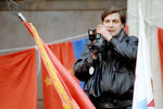 Александр Невзоров во время митинга на Манежной площади, 1992 год