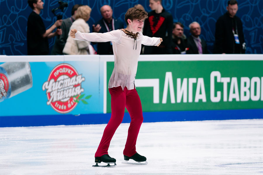 Марк Кондратюк исполняет произвольную программу на&nbsp;чемпионате России &mdash; 2022
