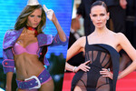 Модель Наташа Поли во время показа Victoria's Secret (слева) в 2006 году и на Каннском кинофестивале в 2024 году