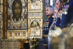 Министр обороны России Сергей Шойгу во время освящения нового собора Вооруженных сил России в парке «Патриот» в Кубинке, Московская область, 14 июня 2020 года