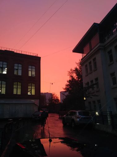 Закат в&nbsp;Москве, 15 августа 2018 года