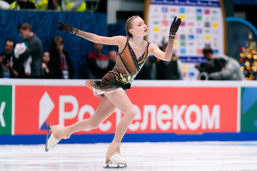 Софья Муравьева выступает в&nbsp;произвольной программе на&nbsp;чемпионате России &mdash; 2022