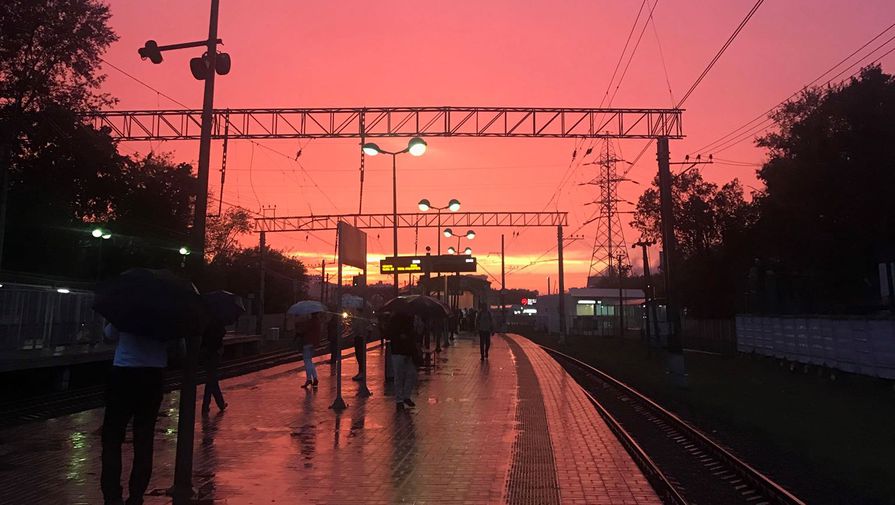 Закат в&nbsp;Москве, 15 августа 2018 года