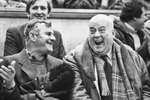 Футболист Александр Метревели и артист Евгений Моргунов, 1990 год