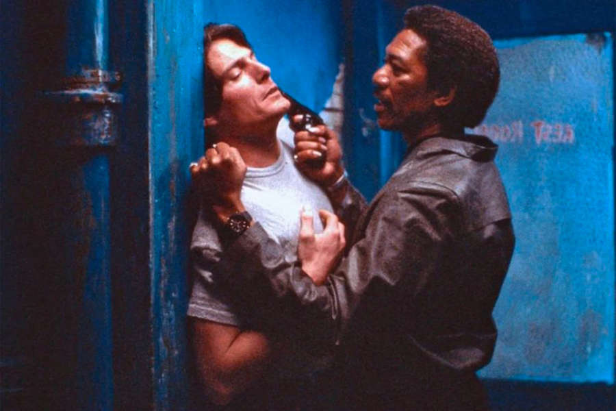 <b>«Уличный парень» (1987)</b>
<br>
До&nbsp;участия в&nbsp;«Уличном парне» Фриман был хорошо известен на&nbsp;телевидении &mdash; на&nbsp;протяжении 5&nbsp;лет он был ведущим в&nbsp;детском развлекательном шоу «Электрическая компания», подарившем ему первых поклонников и финансовую стабильность. Но внутренний зов о&nbsp;кинокарьере победил в&nbsp;душе Фримана: налаженность в&nbsp;карьере он предпочел новому профессиональному вызову. «Уличный парень» &mdash; напряженная драма о&nbsp;журналисте, который делает опасный репортаж про&nbsp;задворки Нью-Йорка. Фриман исполнил роль второго плана и сорвал куш &mdash; эта работа принесла ему первую номинацию на&nbsp;«Оскар».

