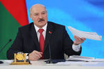 Президент Белоруссии Александр Лукашенко на пресс-конференции в Минске, 2017 год