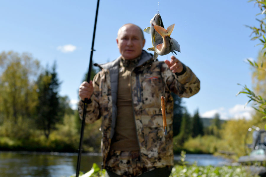 Владимир Путин во время рыбалки в&nbsp;тайге, сентябрь 2021&nbsp;года