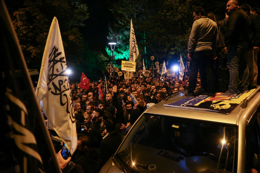 Во время акции протеста в&nbsp;Анкаре, 18&nbsp;октября 2023&nbsp;года