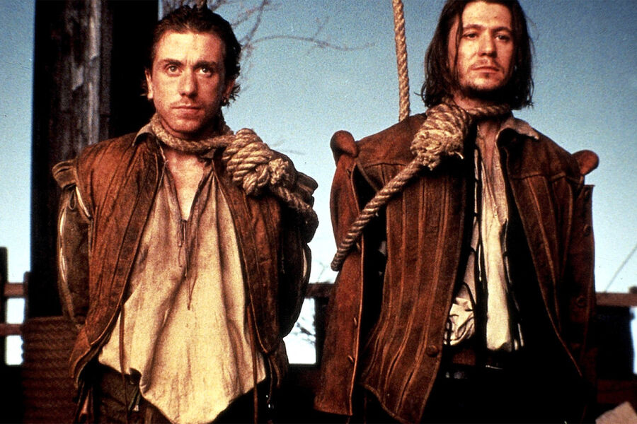 Кадр из&nbsp;фильма «Розенкранц и Гильденстерн мертвы» (1990)