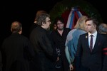 Актер, народный артист РФ, ректор Школы-студии МХАТ Виктор Золотовицкий на церемонии прощания с актрисой Верой Васильевой в Московском академическом Театре сатиры, 12 августа 2023 года
