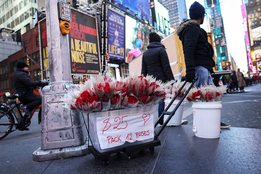 Таймс-сквер в&nbsp;Нью-Йорке, 14&nbsp;февраля 2023&nbsp;года
