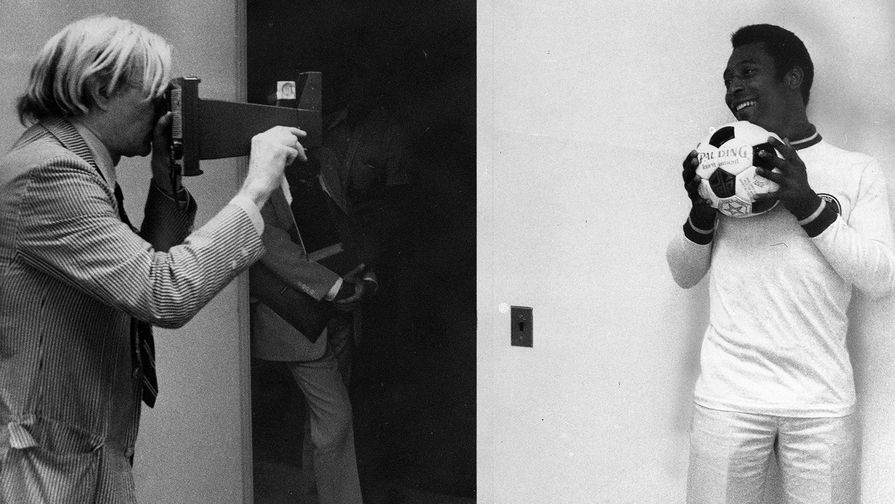1977 год. Энди Уорхол фотографирует легендарного футболиста Пеле