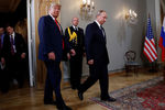 Президент США Дональд Трамп и президент России Владимир Путин во время встречи в Хельсинки, 16 июля 2018 года