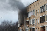 Последствия взрыва в жилом доме на улице Зеленой в Химках, 19 марта 2021 года