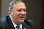 Госсекретарь США Майк Помпео во время встречи с президентом России Владимиром Путиным в Сочи, 14 мая 2019 года