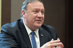 Госсекретарь США Майк Помпео во время встречи с президентом России Владимиром Путиным в Сочи, 14 мая 2019 года