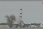 Кадр из трансляции запуска ракеты «Союз-2.1а» с кораблем «Прогресс МС-08» с космодрома Байконур, 13 февраля 2018 года