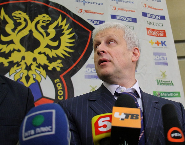 Фурсенко на&nbsp;внеочередной конференции РФС 3&nbsp;февраля 2010&nbsp;года после избрания президентом РФС