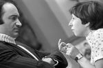 Москва. Актеры Валентин Гафт и Лия Ахеджакова на съемках фильма «Гараж» режиссера Эльдара Рязанова, 1979 год