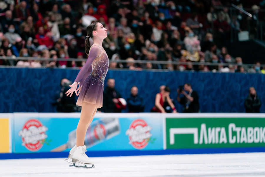 Анастасия Морозова выступает в&nbsp;произвольной программе на&nbsp;чемпионате России &mdash; 2022