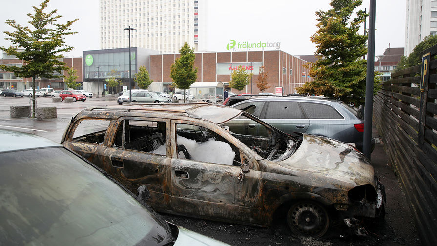 Последствия поджогов автомобилей в Швеции, 14 августа 2018 года