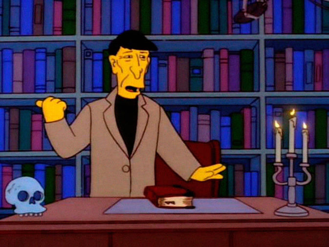 Персонаж Леонарда Нимоя в&nbsp;эпизоде &laquo;The Springfield Files&raquo; восьмого сезона мультсериала &laquo;Симпсоны&raquo;, 1997&nbsp;год