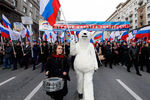 Во время праздничного шествия в честь Дня народного единства на Тверской улице