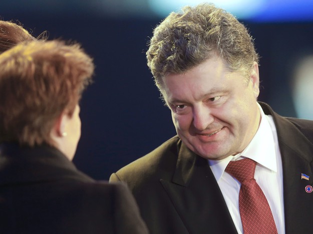 Президент Украины Петр Порошенко во время церемонии к 70-летию освобождения Освенцима в Польше